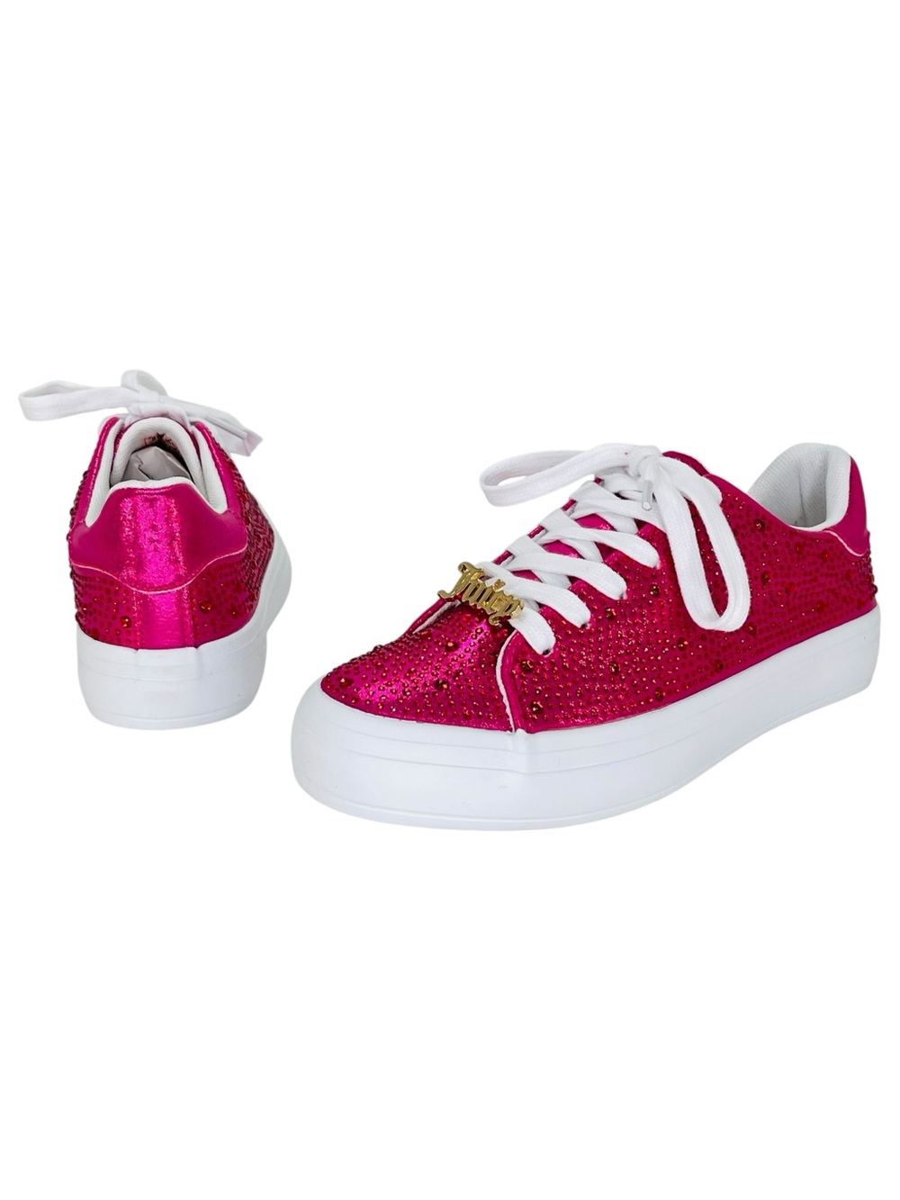 Juicy Couture Alanis Pink Rhinestone Womens Sneakers Size 6.5M - Picture 8 of 11